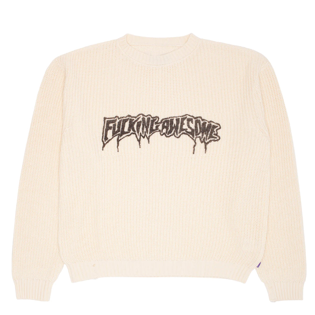 FA Drip Logo Knitted Sweater : Cream