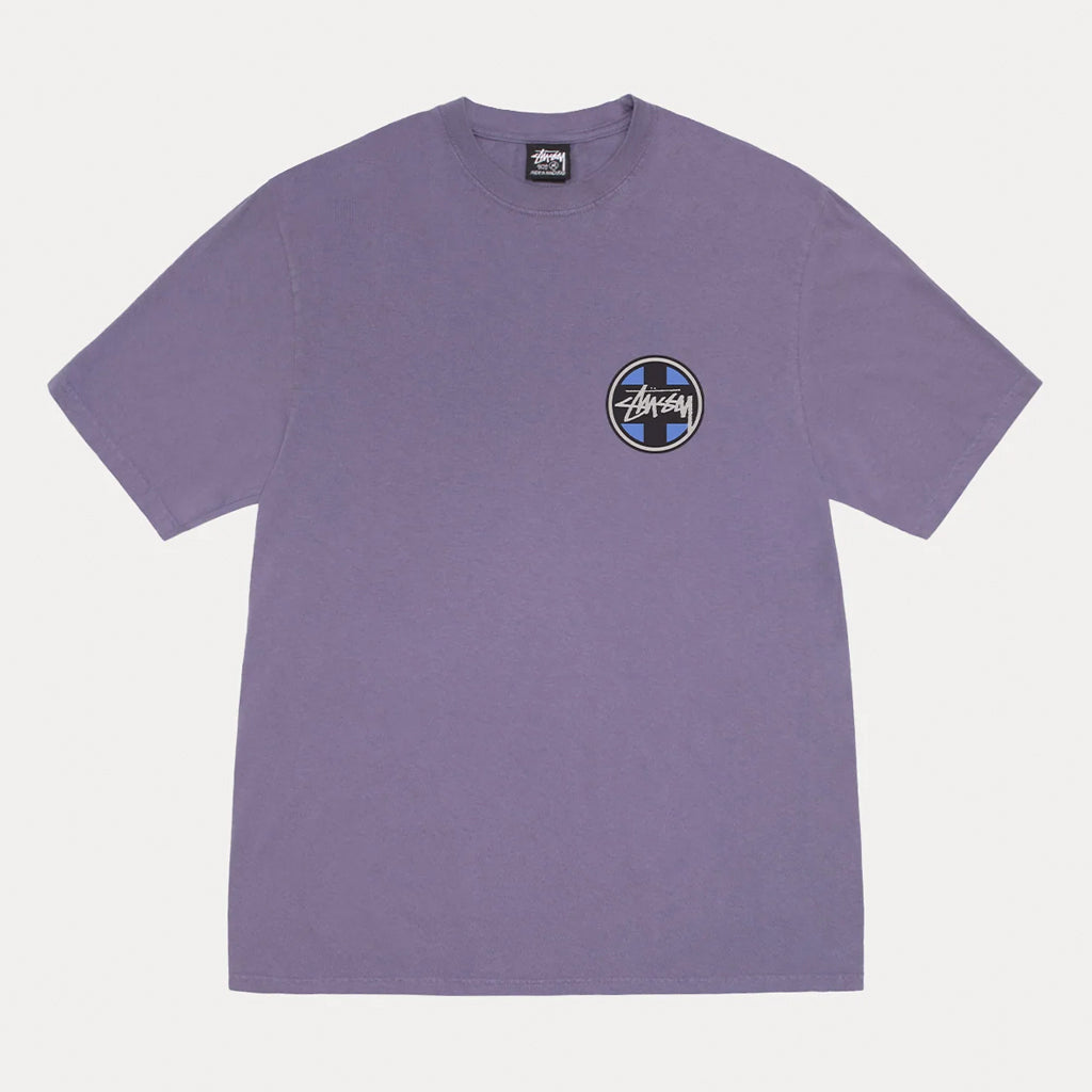 ☆STUSSY☆ CROSS DOT PIGMENT DYED T-SHIRTS GRAPE Stussy 