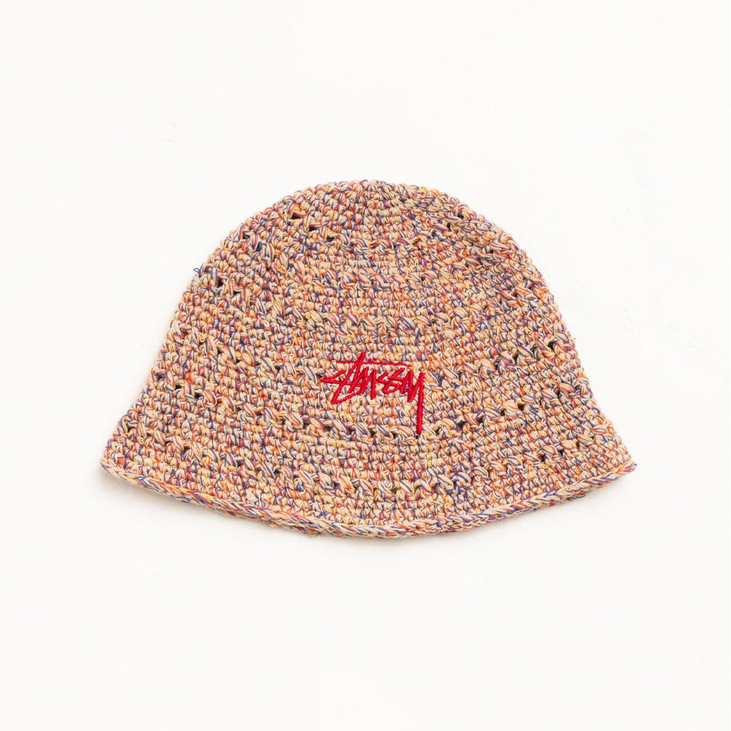 【新品】HEMP STOCK KNIT BUCKET HAT Stussy : Hemp Stock Knit Bucket Hat - Multi Tan – arts - rec