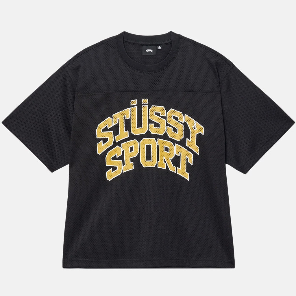 Stussy: Sport Mesh Football Jersey - Black