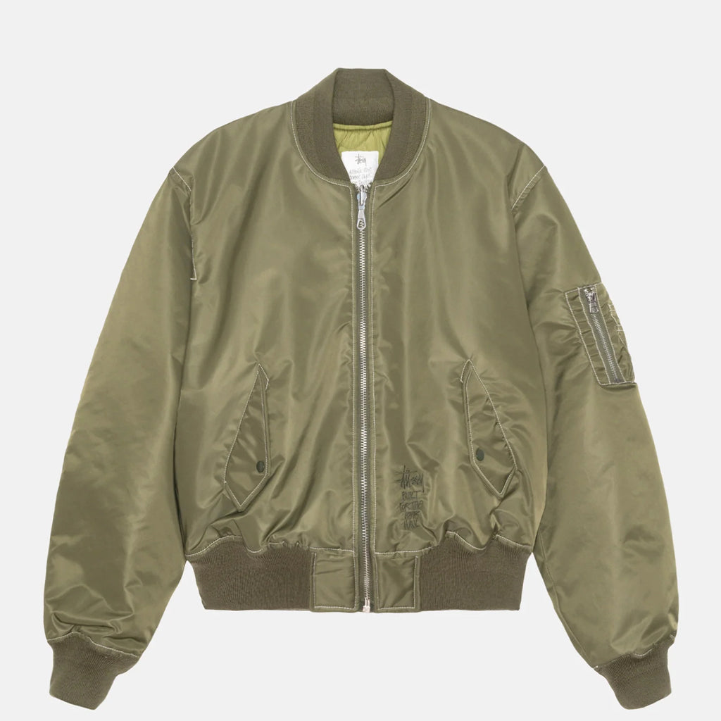 Stussy: Built Reversible Bomber Jacket - Olive – arts - rec