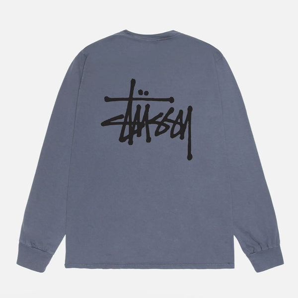 Stussy : Basic LS Pigment Dyed Tee - Indigo – arts - rec