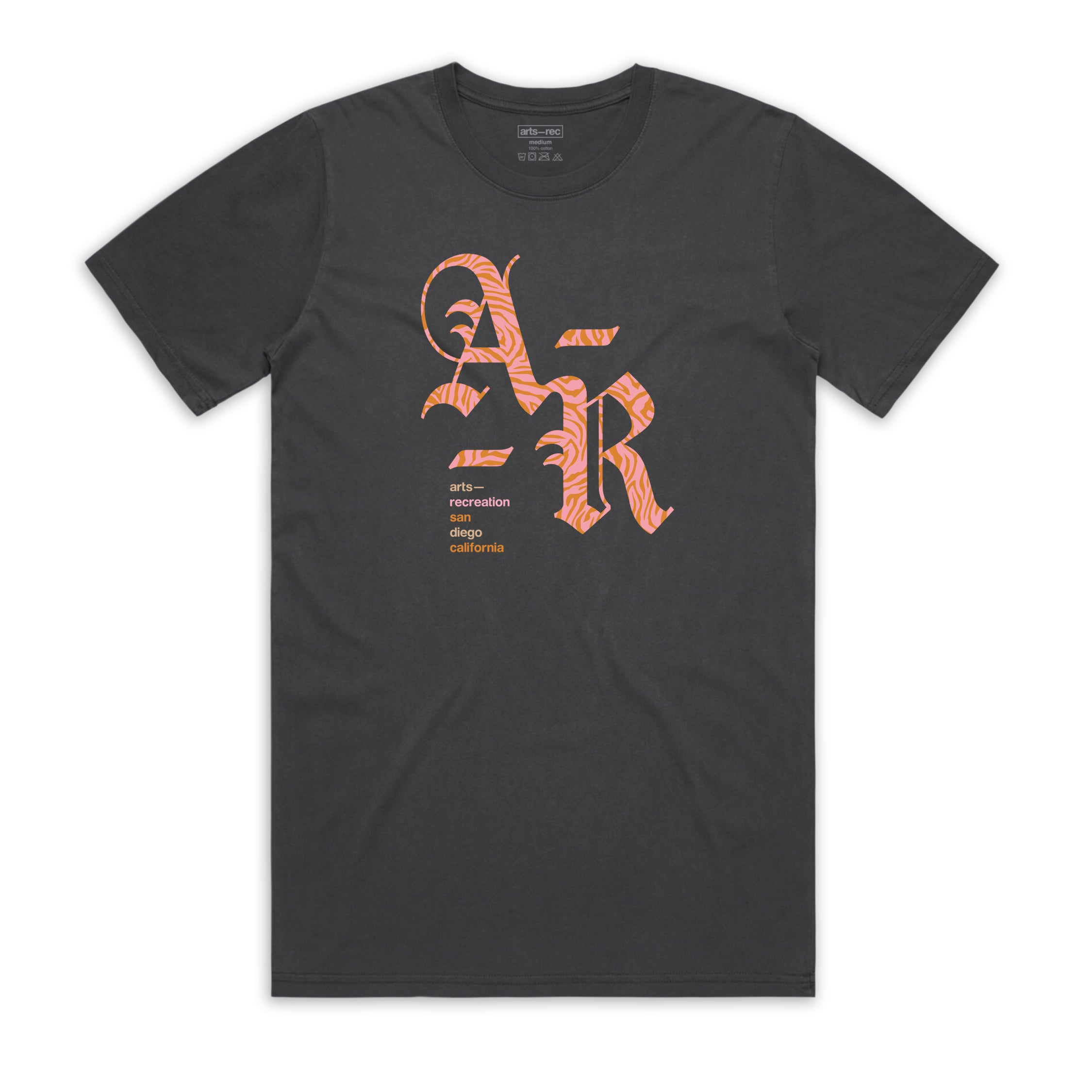 Arts-Rec Animal Print Tee : "OE AR" - Black