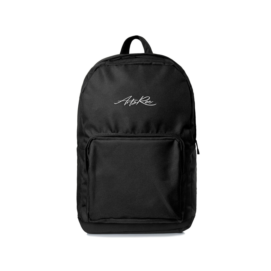 Arts-Rec Embroidered Script Backpack - Black