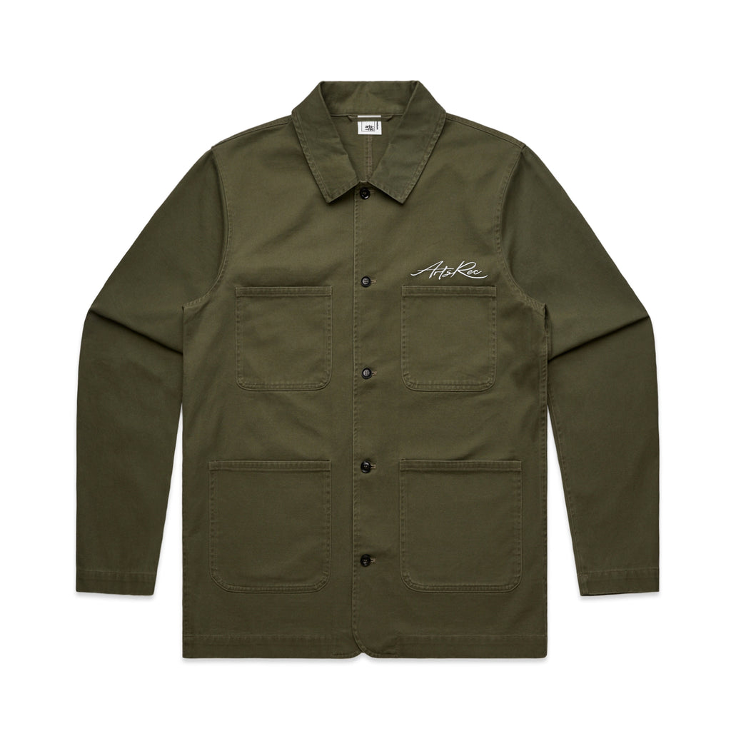 Arts-Rec Embroidered Script Chore Jacket - Army