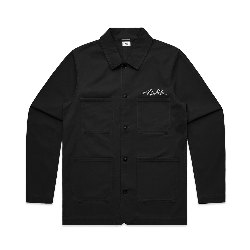 Arts-Rec Embroidered Script Chore Jacket - Black
