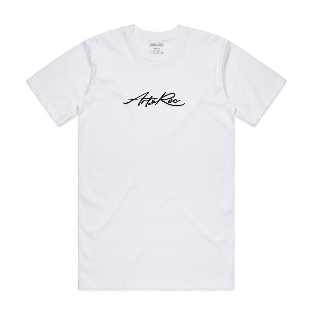 Arts-Rec Embroidered Script Tee - White